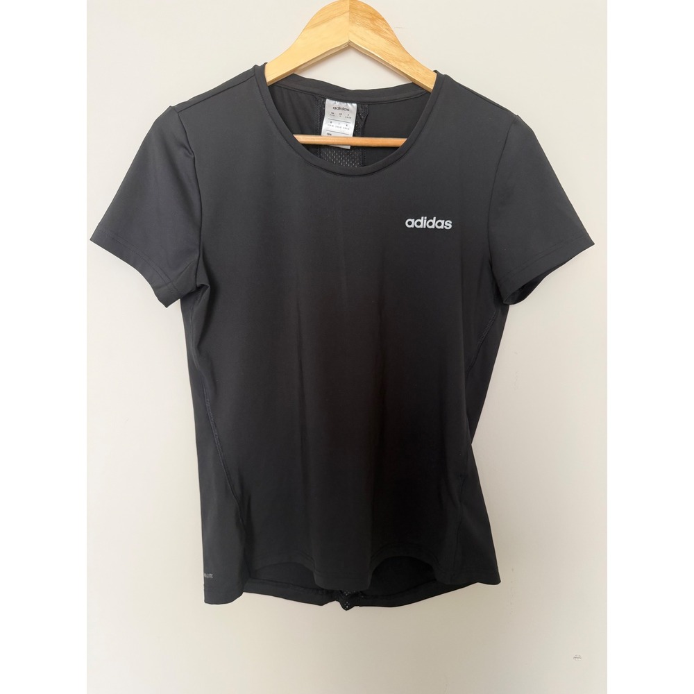 Adidas T-Shirt Womens Small Climalite Mesh Back Black Excellent